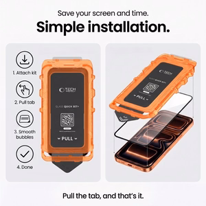 Tech-Protect Quick Set+ grūdinto stiklo apsauga, skirta Google Pixel 9 Pro XL / 10 Pro XL / 11 Pro XL, 2 vnt.