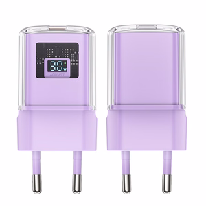 Acefast A53 PD 30W GaN USB-C įkroviklis su ekranu - violetinis