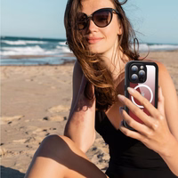 Dėklas atsparus vandeniui SHELLBOX DOT IPHONE 15 PRO - juodas (m)