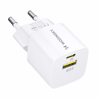 Wozinsky WWCEAC GaN USB-A USB-C 33W sieninis įkroviklis - baltas