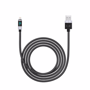 Orico LDA2L USB-A–Lightning, 12 W laidas su LED ekranu, 0,5 m – juodas su sidabro spalva