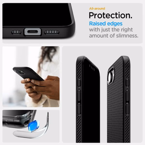 Spigen Liquid Air iPhone 16e dėklas - matinė juoda