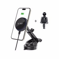 "Tech-Protect" MM15W-V4 magnetinis 15 W "MagSafe" laikiklis automobiliui, skirtas kabinai / priekiniam stiklui / ventiliacijos angai - juodas