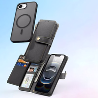 Dux Ducis Lawa iPhone 16e odinis dėklas su nuimama magnetine pinigine - juodas