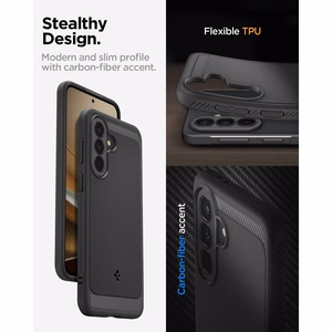 Spigen Rugged Armor dėklas Galaxy A37 5G matinis juodas