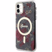Guess GUHMN61HCFWSA iPhone 11 / Xr 6.1" žalias/khaki hardcase Flower MagSafe