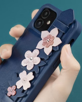 Kingxbar Sweet Series dėklas telefonui dekoruotas originaliais Swarovski kristalais iPhone 12 mini juodas