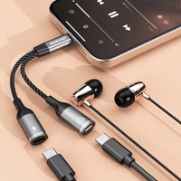 Dudao L13C+ 2in1 USB-C adapteris - pilkas