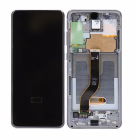 LCD ekranas Samsung G985F/G986F S20 Plus su lietimui jautriu ekranu ir rėmeliu Cosmic Grey originalus (naudotas, Grade A)