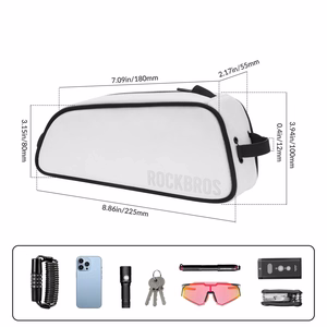 Rockbros TL004 ROAD TO SKY 0.7L Waterproof Frame Bike Bag - White
