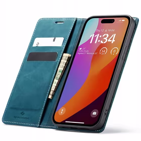 Spacecase Dėklas-piniginė iPhone 15 Pro max mėlynas