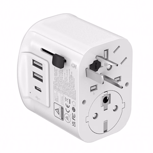 Gembird TPA-EU2A1C15-01-W įžemintas universalus kelioninis maitinimo adapteris, 15 W, baltas