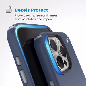 Speck Presidio2 Pro dėklas su MagSafe ir ClickLock, skirtas iPhone 16 Pro Max, „Coastal Blue/Dust Grey“