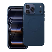 Silikoninis Magnetinis (didelė anga) dėklas telefonui, suderinamas su MagSafe, skirtas IPHONE 17 Pro Max, mėlynas