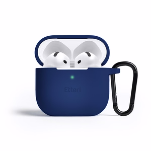 Etteri silikoninis dėklas, skirtas AirPods 4 tamsiai mėlynas