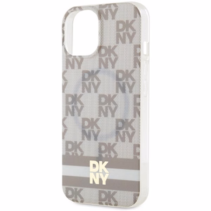 DKNY IML languotas mono raštas ir spausdintos juostelės Magnetinis dėklas iPhone 15 / 14 / 13 - smėlinė