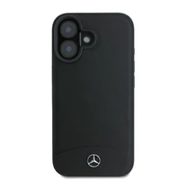 Mercedes tekstūruotos ir lygios odos magnetinis dėklas iPhone 16 - juodas