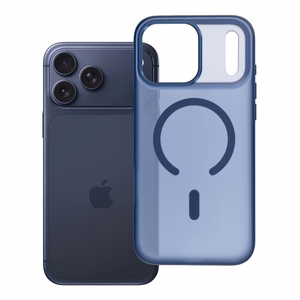 Case for iPhone 17 Pro Max / 18 Pro Max (low camera edge) Flexline Mag Cover compatible with MagSafe navy blue