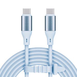 Kruger&Matz Basic USB-C–USB-C silikoninis kabelis, 100 W, 1 m, mėlynas