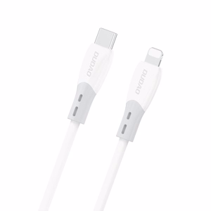 Dudao L25SX 30W USB-C - Lightning laidas su minkštu silikoninu apvalkalu 2m - baltas