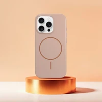 Blizgus magnetinis dėklas suderinamas su MagSafe, skirtas IPHONE 15 PRO, dykumos auksinis