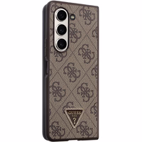 Guess odinis 4G trikampio Strass dėklas telefonui Samsung Galaxy Z Fold 5 - rudas