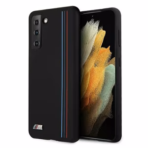 BMW Silicone Stripes M Collection dėklas Samsung Galaxy S21+, juodas
