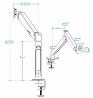 ARCTIC X1-3D 40“-43“ monitoriaus spyruoklinis laikiklis