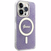 Guess GUHMP14LH4STU iPhone 14 Pro 6.1" violetinis dėklas 4G MagSafe