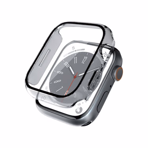 Crong Hybrid Watch Case apsauginis dėklas su integruotu stiklu, skirtas Apple Watch 44 mm, skaidrus