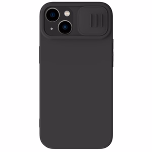 Nillkin CamShield Silky Silikoninis dėklas iPhone 14 Plus dėklas su kameros apsauga juodas