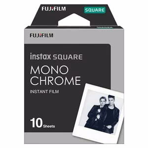 Fujifilm Instax Square Monochrome – монохромная фотобумага моментальной печати, 86 × 72 мм, изображение 62 × 62 мм, 10 листов