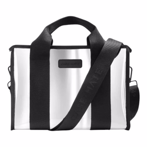 Case-Mate Mini Travel Tote Bag vandeniui atsparus kelioninis krepšys per petį, Silver Chrome