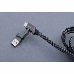 FORCELL F-ENERGY C241 4in1 kabelis Type C į USB A į Type C / Lightning QC PD 3A 60W 1 m chromuotas