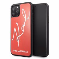 Karl Lagerfeld Signature Glitter dėklas iPhone 11 Pro Max - raudonas