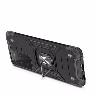 Wozinsky Ring Armor tvirtas hibridinis dėklas + magnetinis laikiklis skirtas Samsung Galaxy S22 Ultra – mėlynas