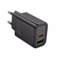 Įkroviklis Hoco N61 (1xUSB-C;1xUSB 20W) juodas