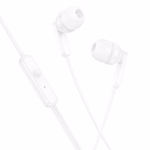 HOCO laidinės ausinės Jack 3,5 mm su mikrofonu M121 baltos