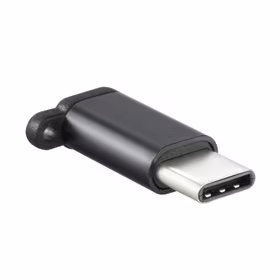 Adapteris Micro USB (moteriškas) į Type-C (vyriškas) raktų pakabukas juodas