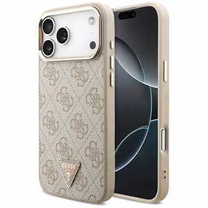Guess 4G Triangle Logo MagSafe Чехол для iPhone 17 Pro Max - розовое золото
