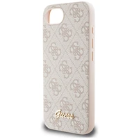 Guess 4G Script Logo MagSafe dėklas telefonui iPhone 16e - rožinis