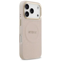 Guess Peony Hot Stamp Magnetinis dėklas telefonui iPhone 17 Pro - rožinė