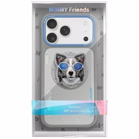 NIMMY dėklas GLASSES COOL DOG suderinamas su MagSafe IPHONE 17 pilkas
