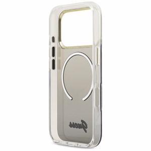 GUESS dėklas for IPHONE 17 Pro suderinamas su MagSafe GUHMP17L5HTGMCSK (IML Gradient Script Metal) juodas