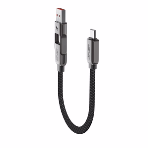"Acefast C13-05" USB-C - USB-A / USB-C kabelis 480Mb/s 3A 0,2 m - Juodas