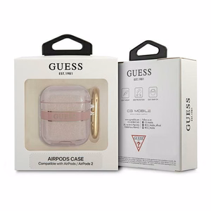Guess GUA2HHTSP AirPods dėklas rožinis/rožinis Dirželių kolekcija