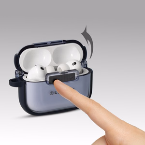 Liavec SlideLock Dėklas for Apple AirPods Pro 3 skaidrus-mėlynas