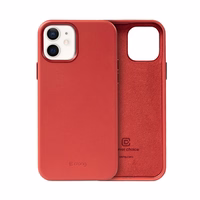 Crong Essential Cover - PU Leather dėklas iPhone 12 / iPhone 12 Pro (raudonas)