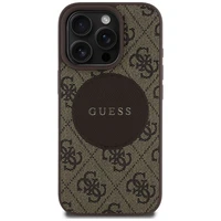 Guess 4G Circle Classic Logo Magnetinis dėklas telefonui iPhone 16 Pro Max - rudas