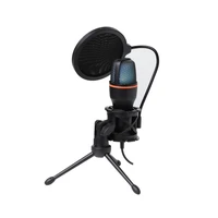 ART condenser stand microphone with mechanical filter and diaphragm with light tripod AC-02 black